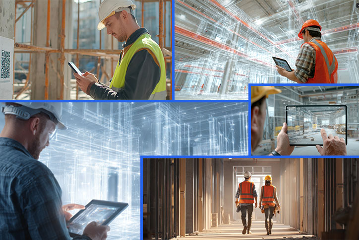 Worker using tablet